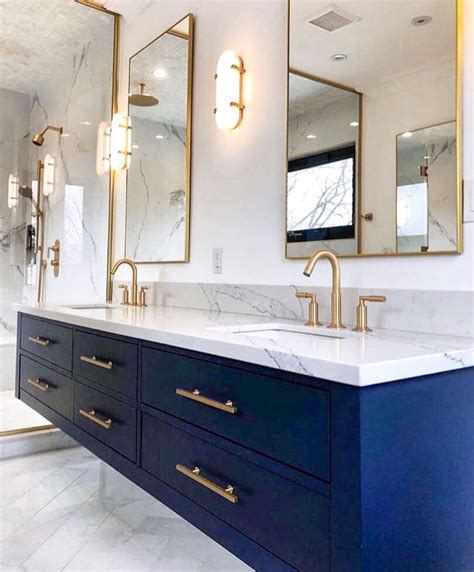 bathrooms with navy vanity